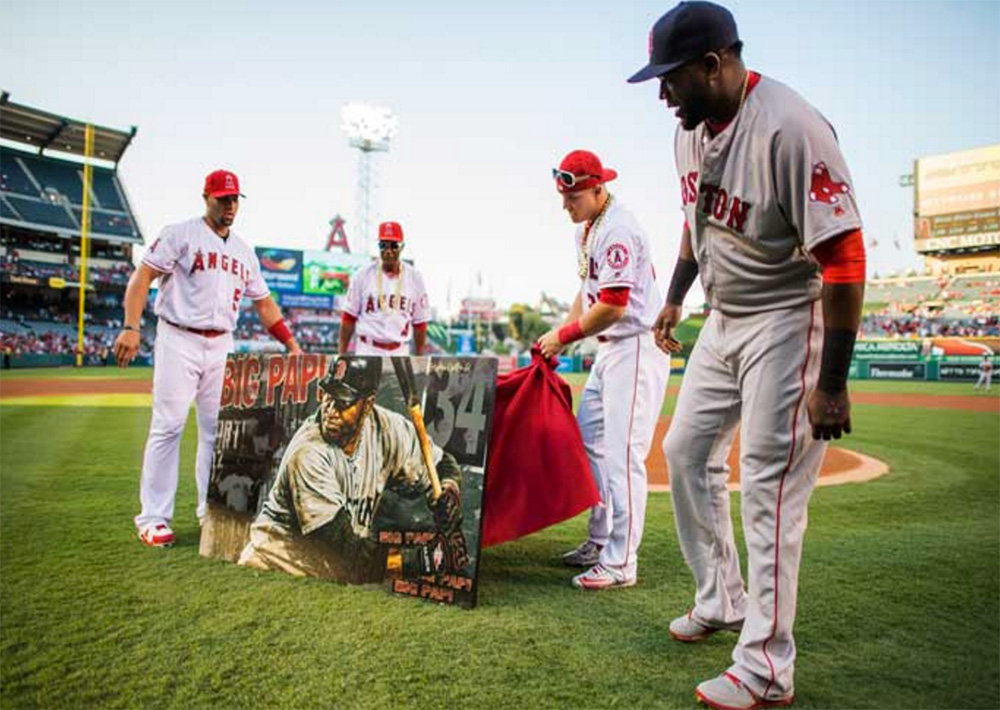 Angels Present David Ortiz With His Own Stephen Holland Painting