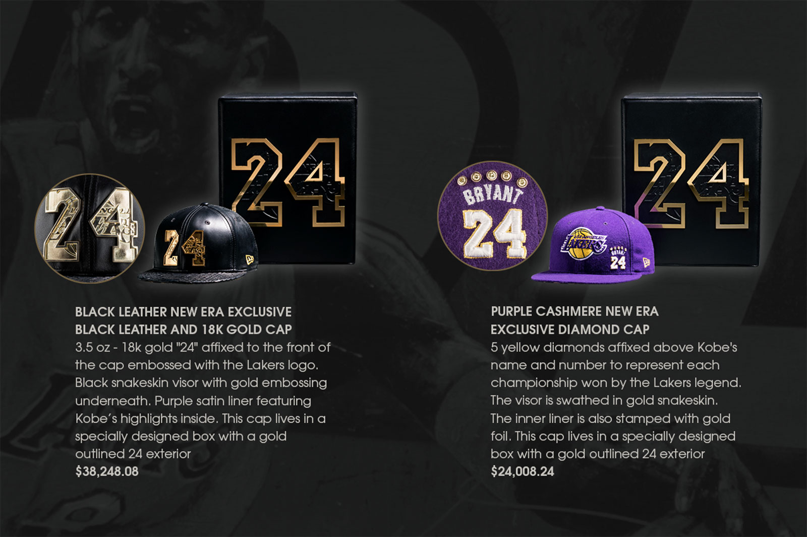 Super Rare Kobe Bryant 24 Collection Hats. Just one question….Diamonds or Gold?