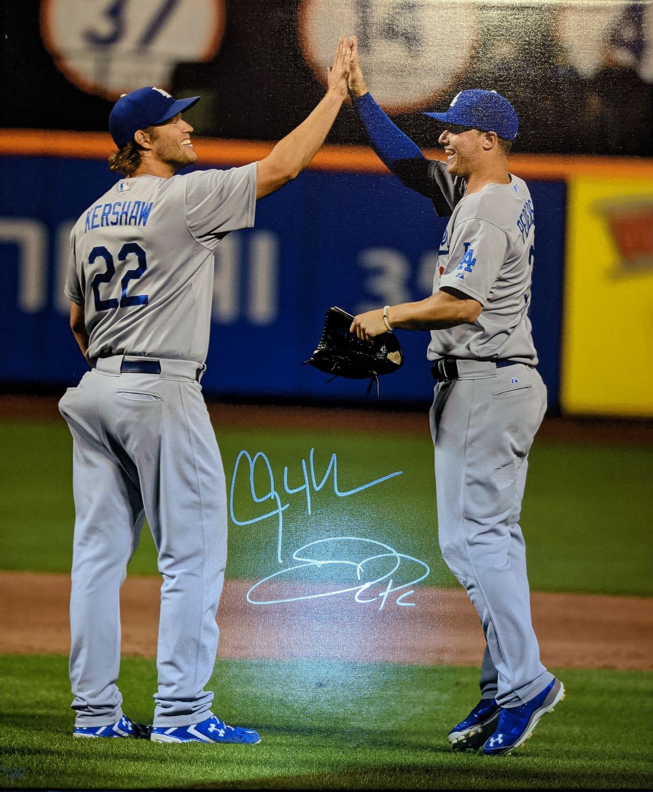 Clayton Kershaw and Joc Pederson Autographed Photo Canvas - Art of the Game