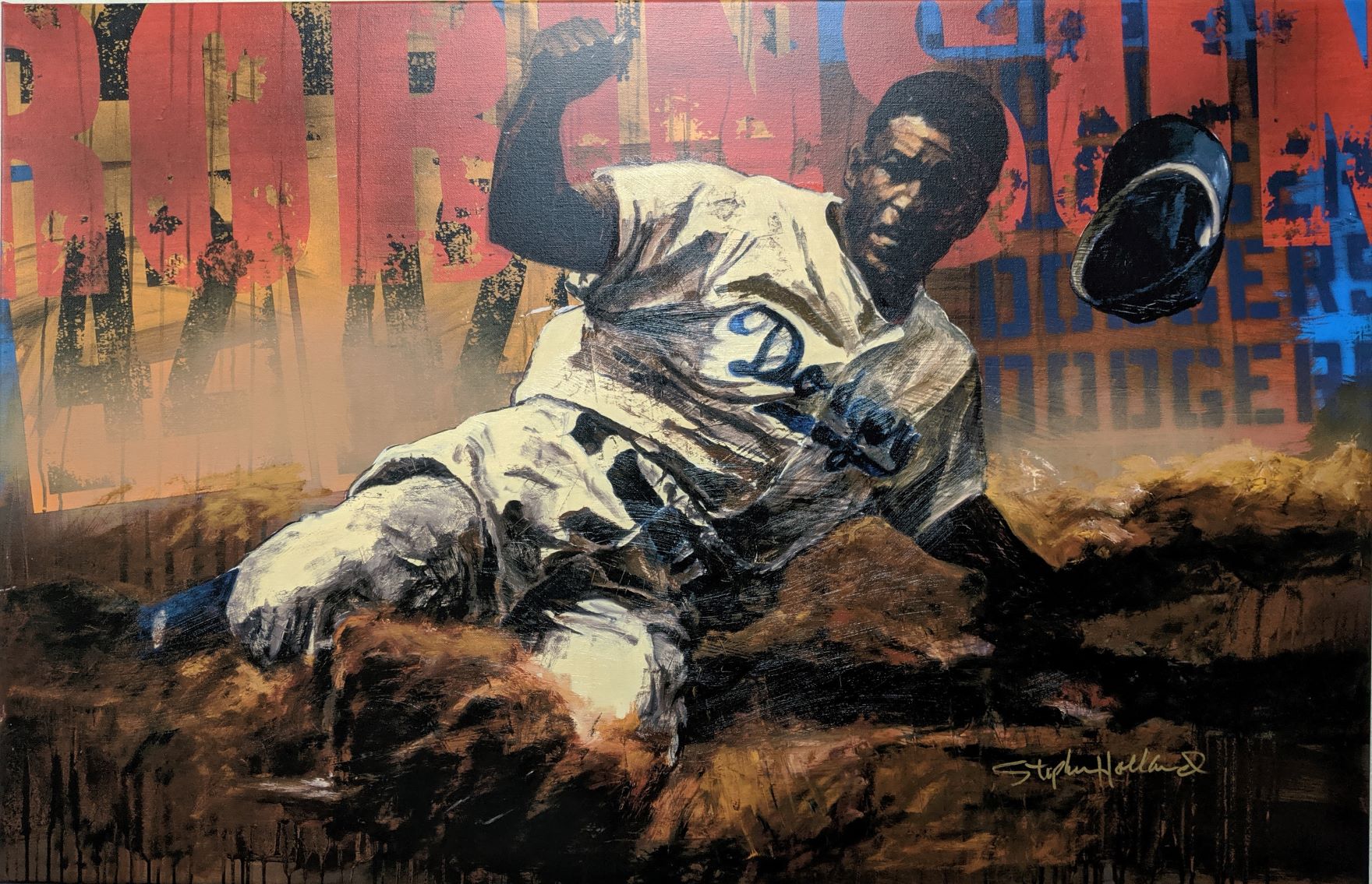 Jackie Robinson Watercolor Poster