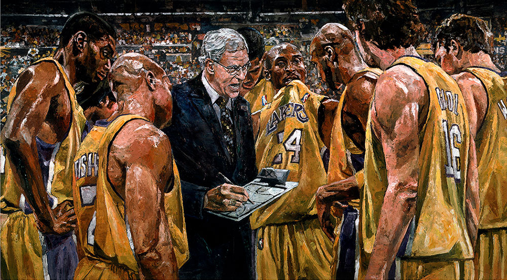 2010 Lakers Huddle by Opie Otterstad