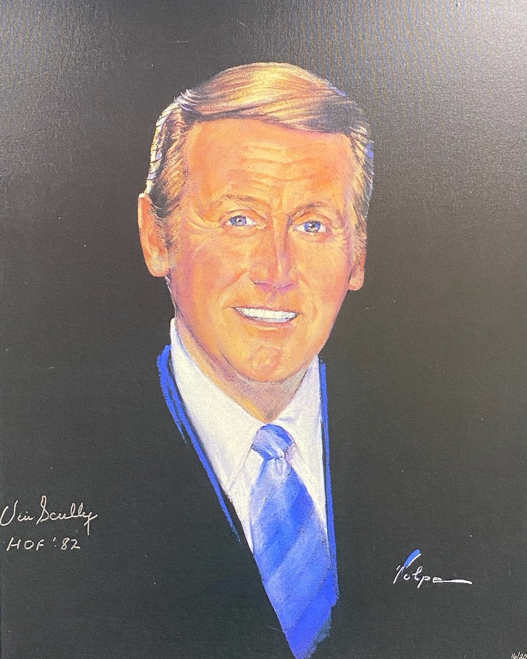 Vin Scully Autographed Giclee Print by Nicholas Volpe - Art of the