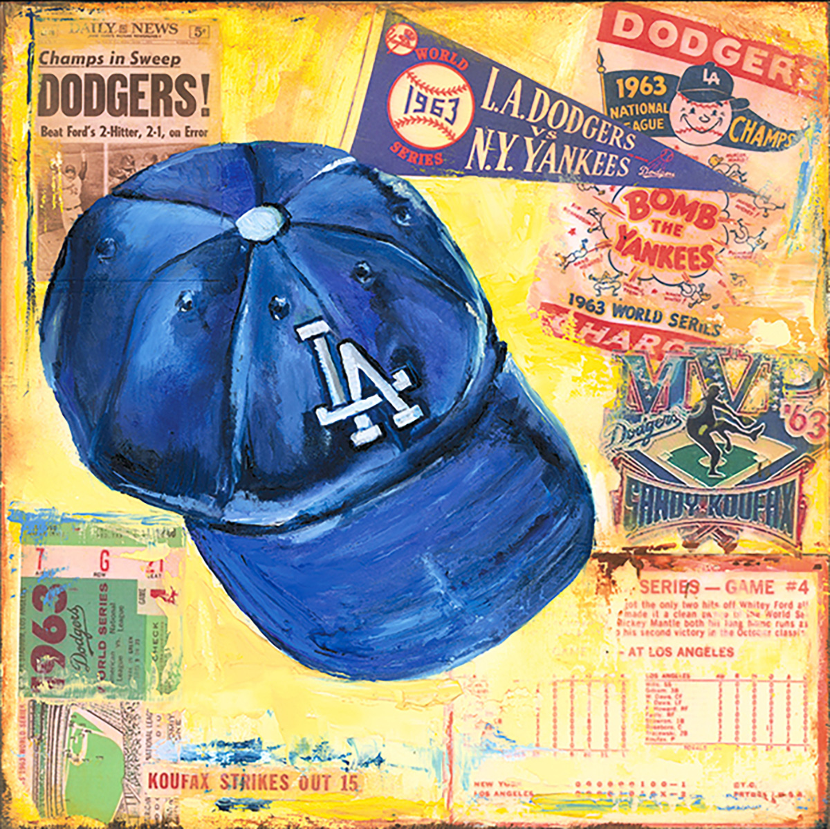 Vintage 1966 LA Dodgers Poster, Unique World Series Memorabilia